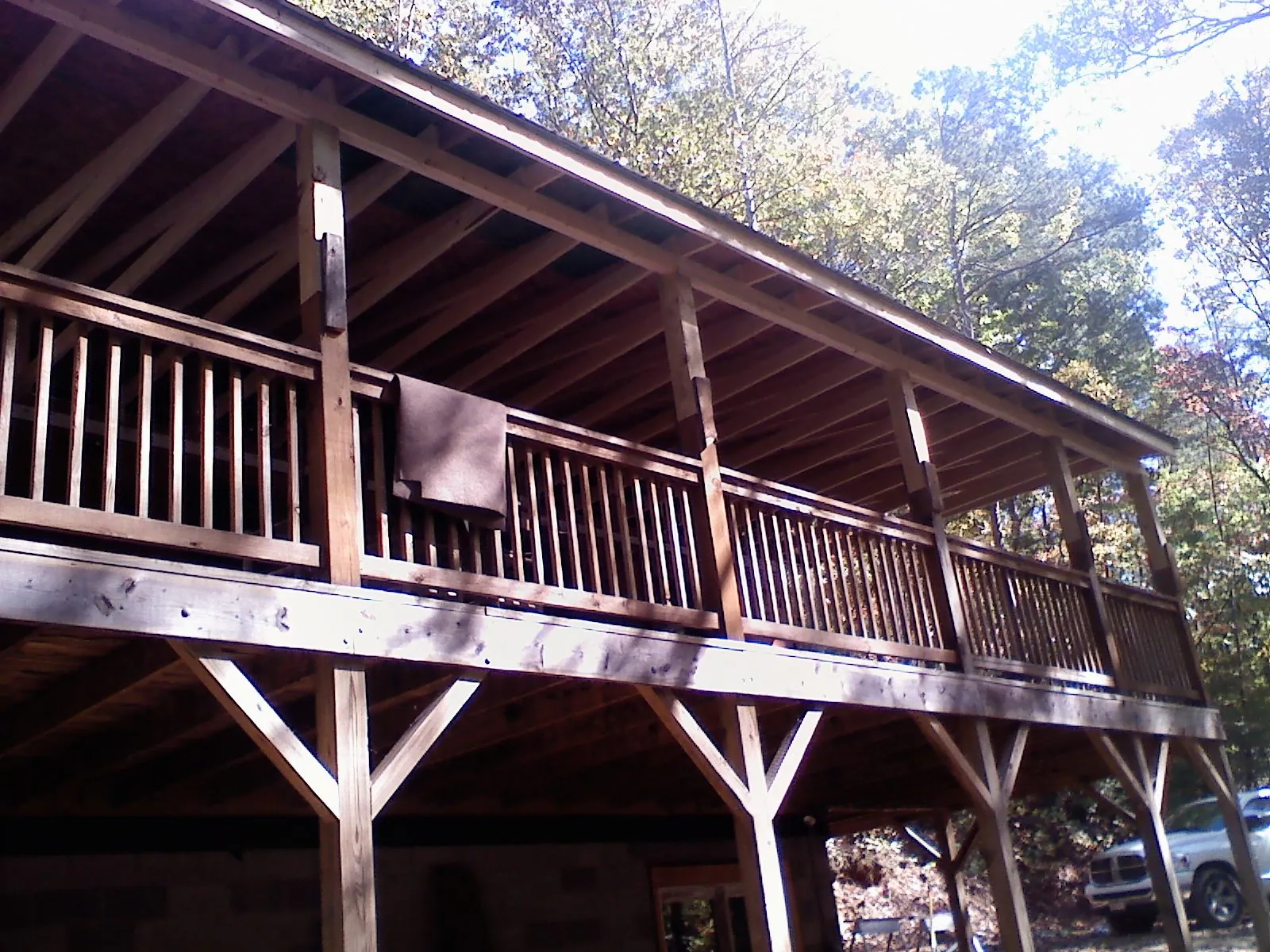 Timber framing under a new elevated porch and deck — Roof Leak Repair in Herkimer by Roofing Brothers